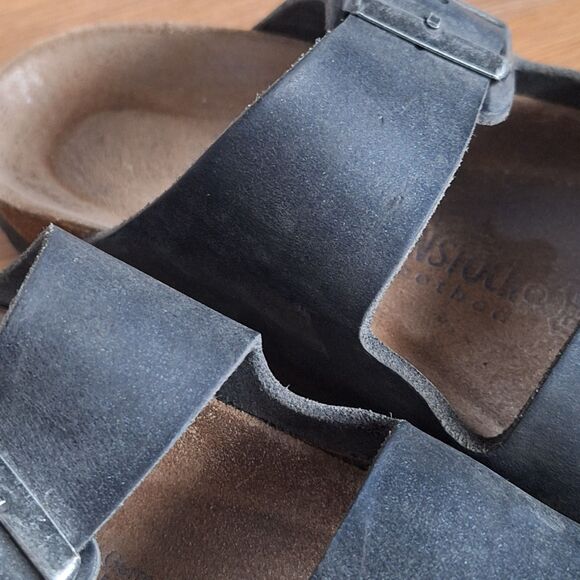 Birkenstock Arizona Oiled Leather Sandal Black Women EU 39 US 8 Narrow - Picture 11 of 12